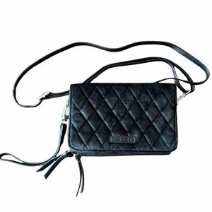 Vera Bradley Quilted Black Velvet Crossbody Wallet